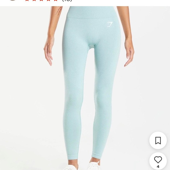 GymShark Vital Seamless Light Blue Leggings Size Medium - Picture 1 of 11